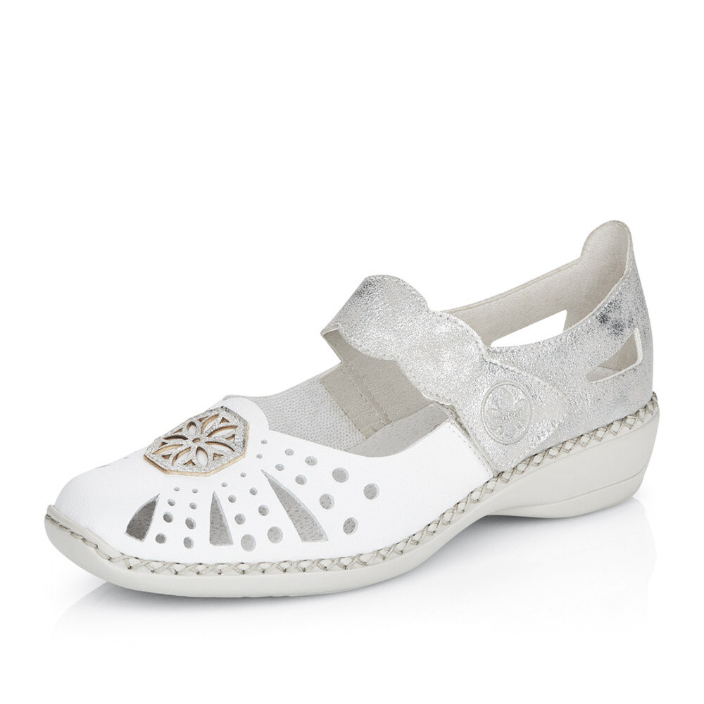 detail Dámské polobotky RIEKER 41368-80 bílá S5