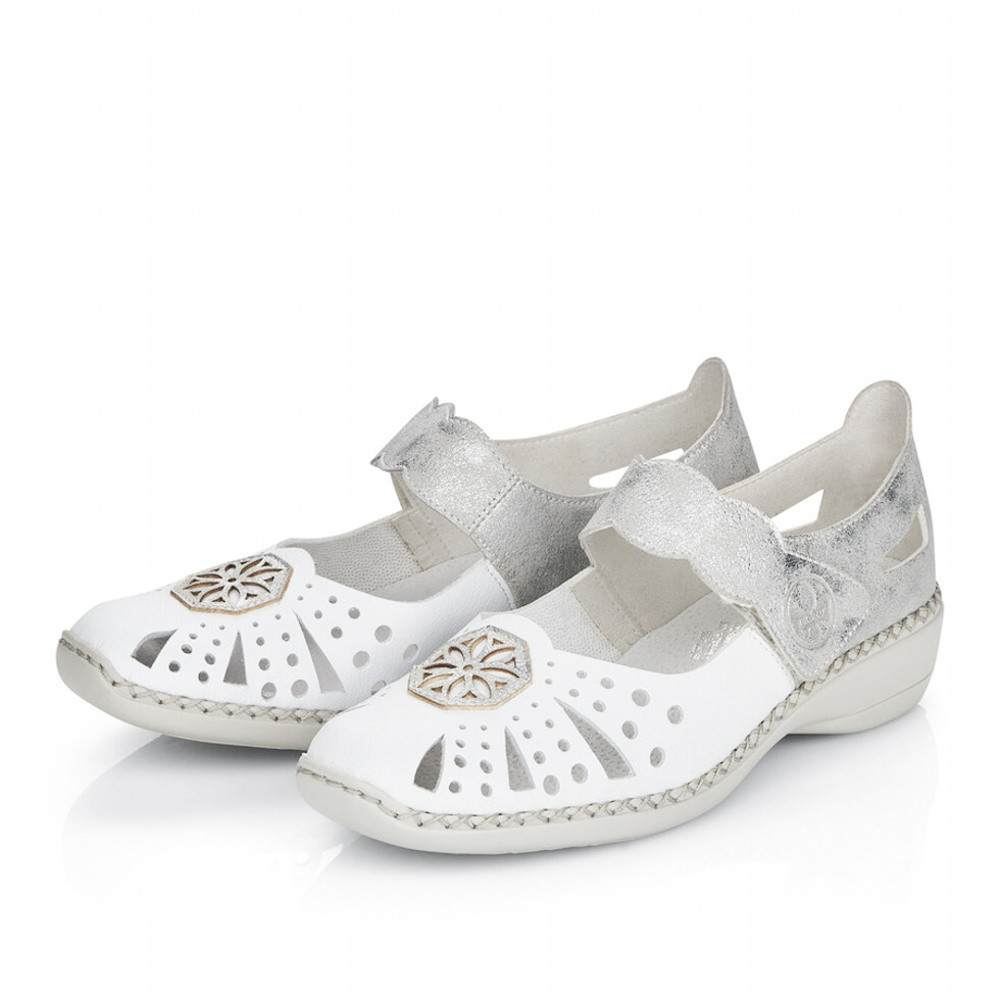 detail Dámské polobotky RIEKER 41368-80 bílá S5