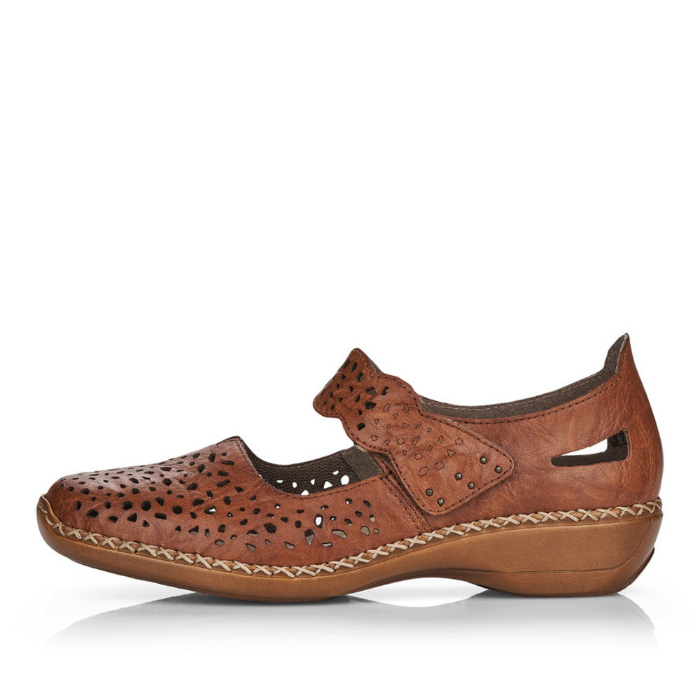 detail Dámské polobotky RIEKER 41397-22 hnědá S2