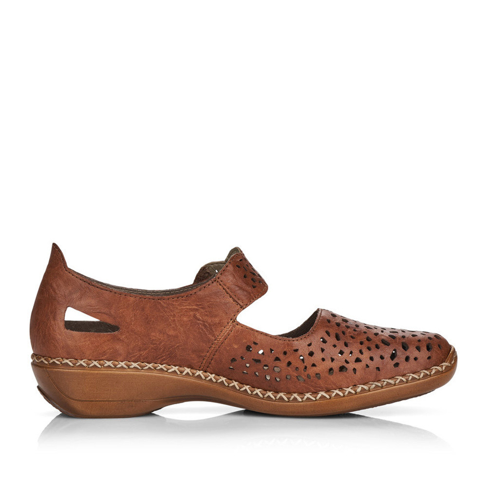 detail Dámské polobotky RIEKER 41397-22 hnědá S2