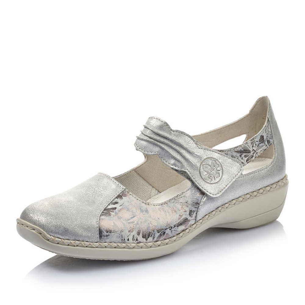 detail Dámské polobotky RIEKER 413G3-80 stříbrná S1