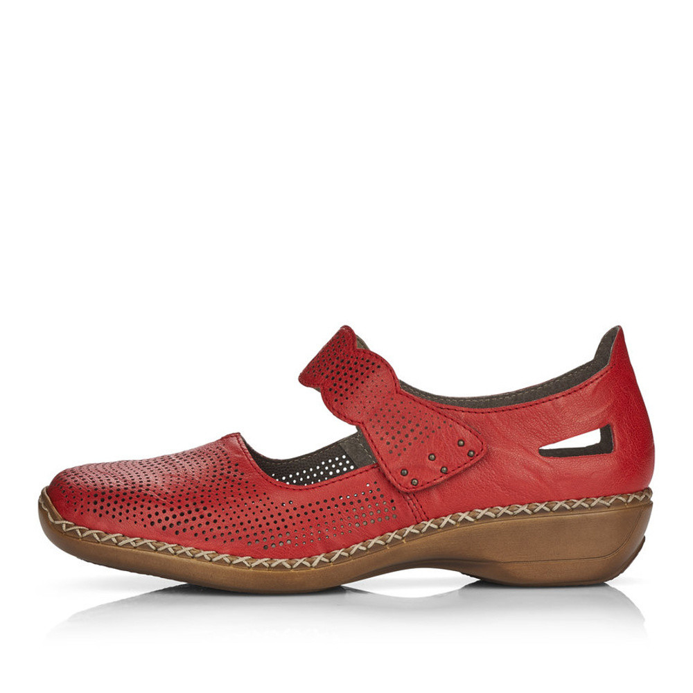 detail Dámské polobotky RIEKER 413G6-33 červená S1