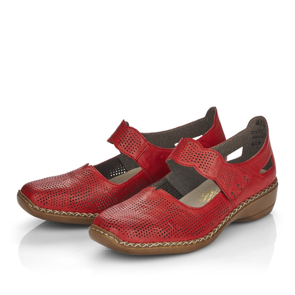 detail Dámské polobotky RIEKER 413G6-33 červená S1