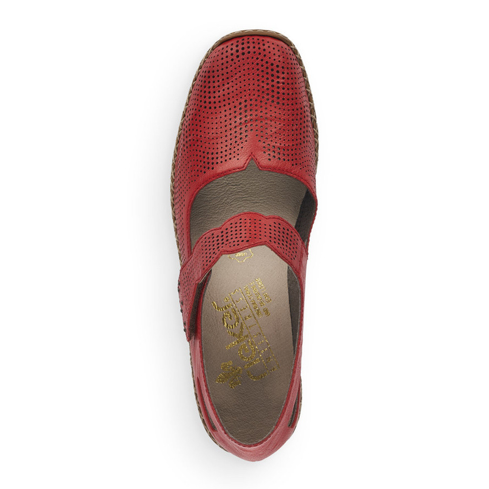 detail Dámské polobotky RIEKER 413G6-33 červená S1