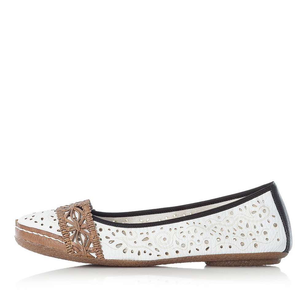 detail Dámské baleríny RIEKER RIE-10100474-S1 bílá
