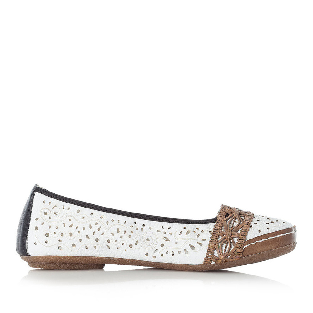 detail Dámské baleríny RIEKER RIE-10100474-S1 bílá