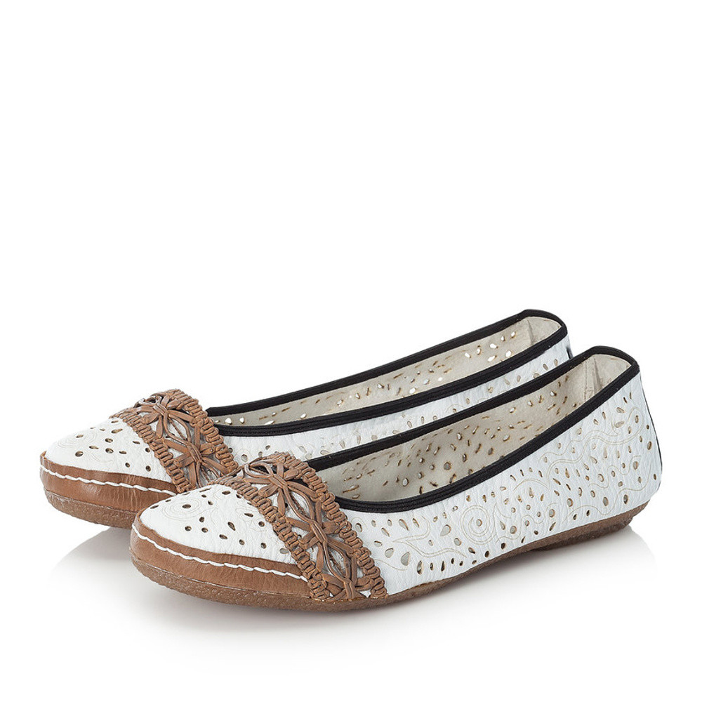 detail Dámské baleríny RIEKER RIE-10100474-S1 bílá