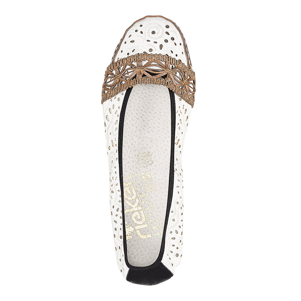 detail Dámské baleríny RIEKER RIE-10100474-S1 bílá