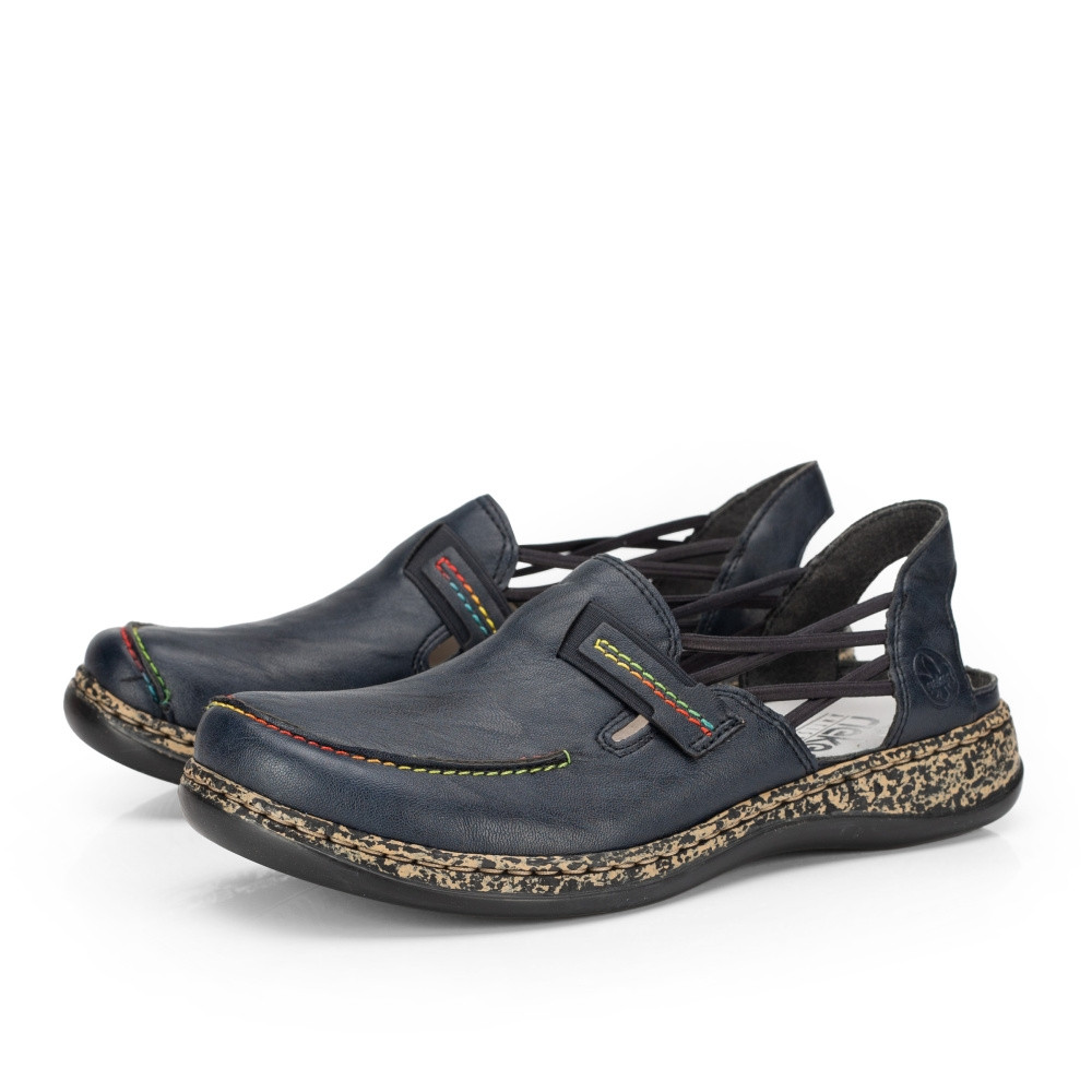 detail Dámské baleríny RIEKER 46371-14 modrá S2