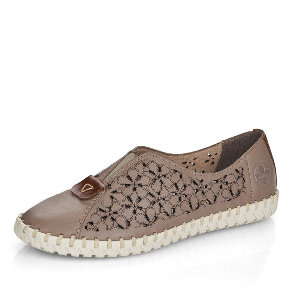 detail Dámské mokasíny RIEKER RIE-10100643-S1 béžová