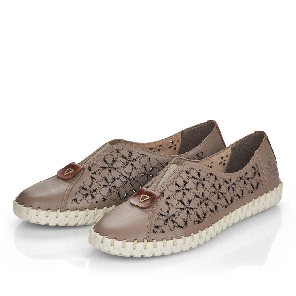 detail Dámské mokasíny RIEKER RIE-10100643-S1 béžová