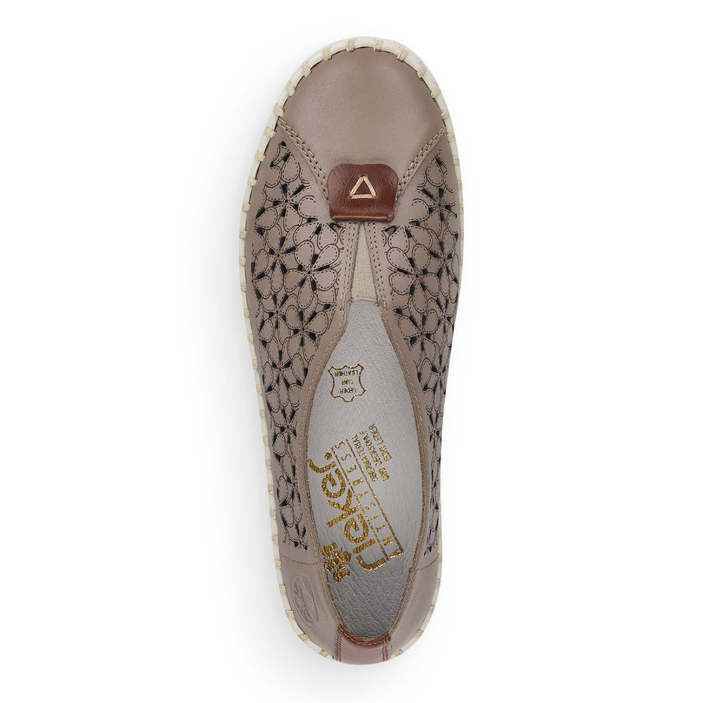 detail Dámské mokasíny RIEKER RIE-10100643-S1 béžová