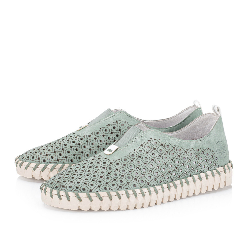 detail Dámské mokasíny RIEKER N1963-52 zelená S5