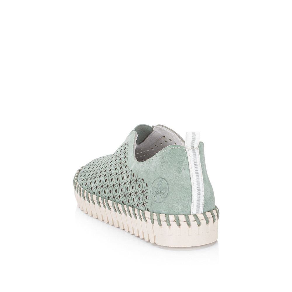 detail Dámské mokasíny RIEKER N1963-52 zelená S5