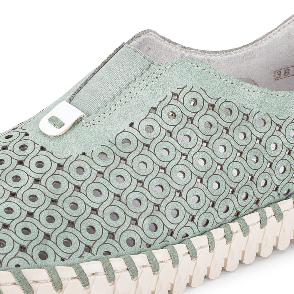 detail Dámské mokasíny RIEKER N1963-52 zelená S5