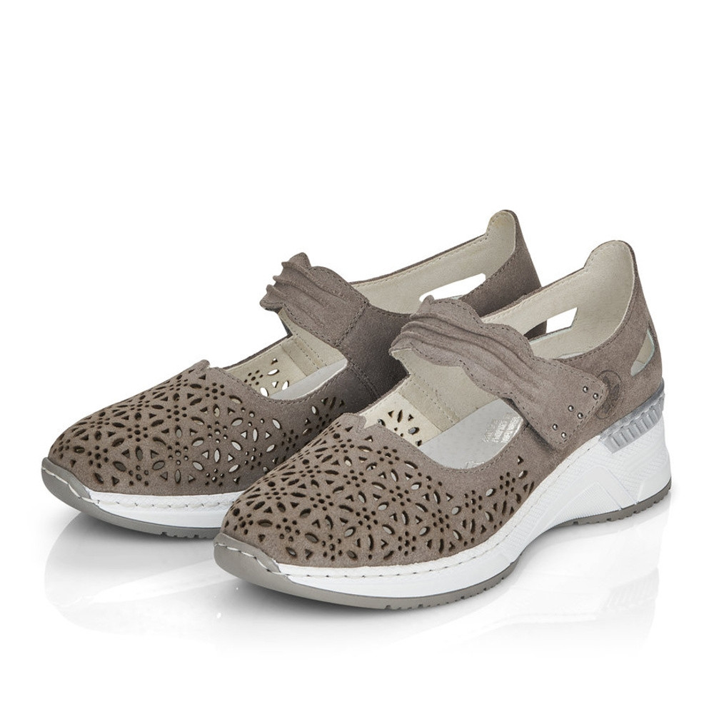 detail Dámské baleríny RIEKER N4367-42 šedá S3