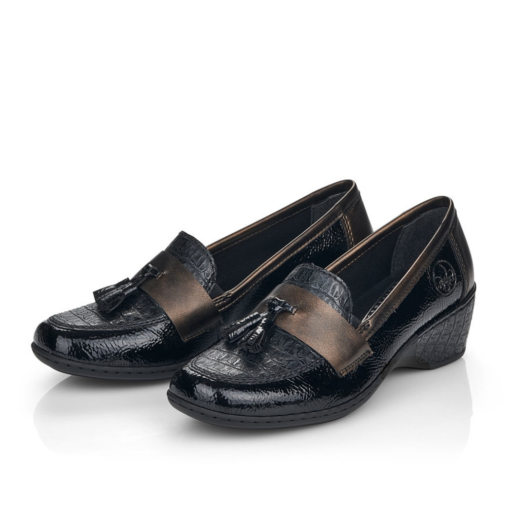 detail Dámské mokasíny RIEKER RIE-10101489-W2 černá