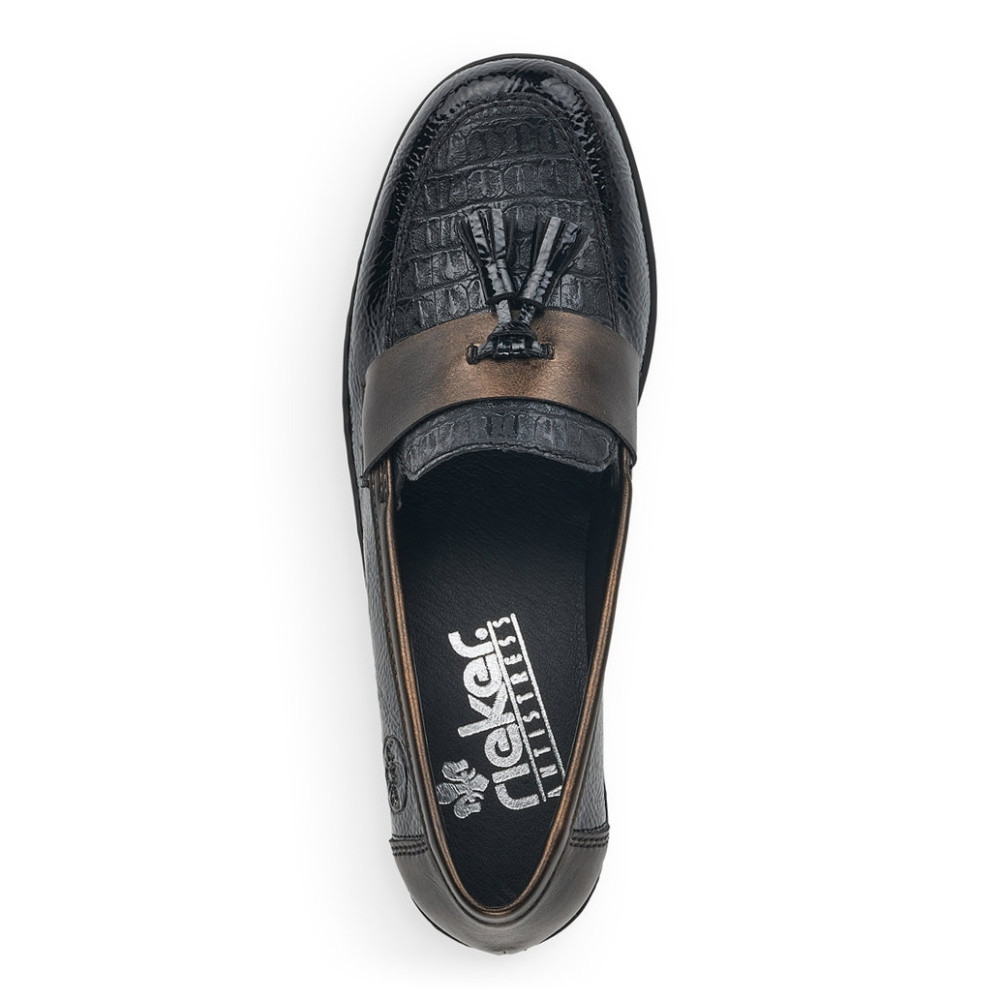 detail Dámské mokasíny RIEKER RIE-10101489-W2 černá