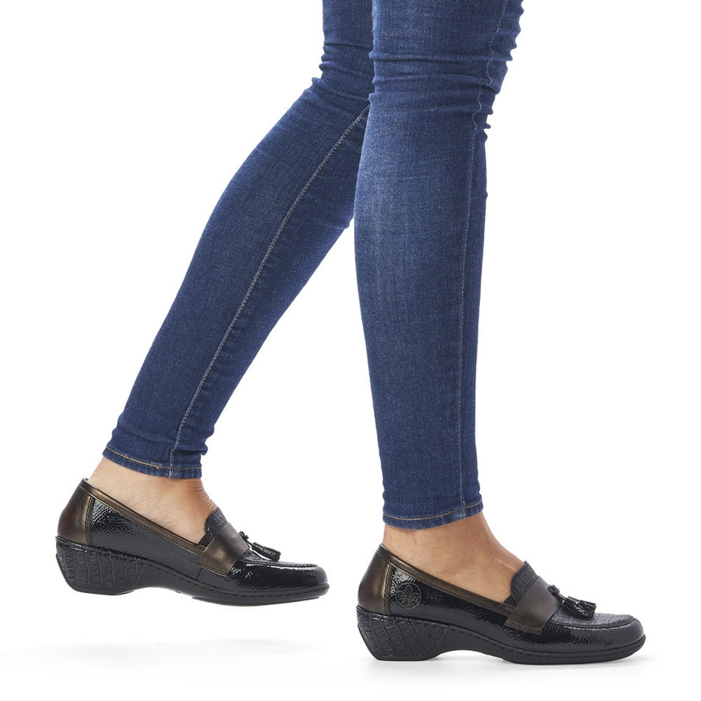 detail Dámské mokasíny RIEKER RIE-10101489-W2 černá