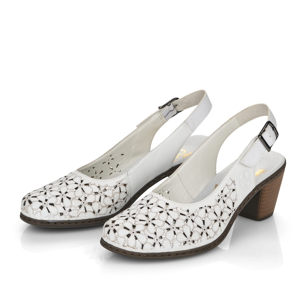 detail Dámské lodičky RIEKER 40981-80 bílá S5