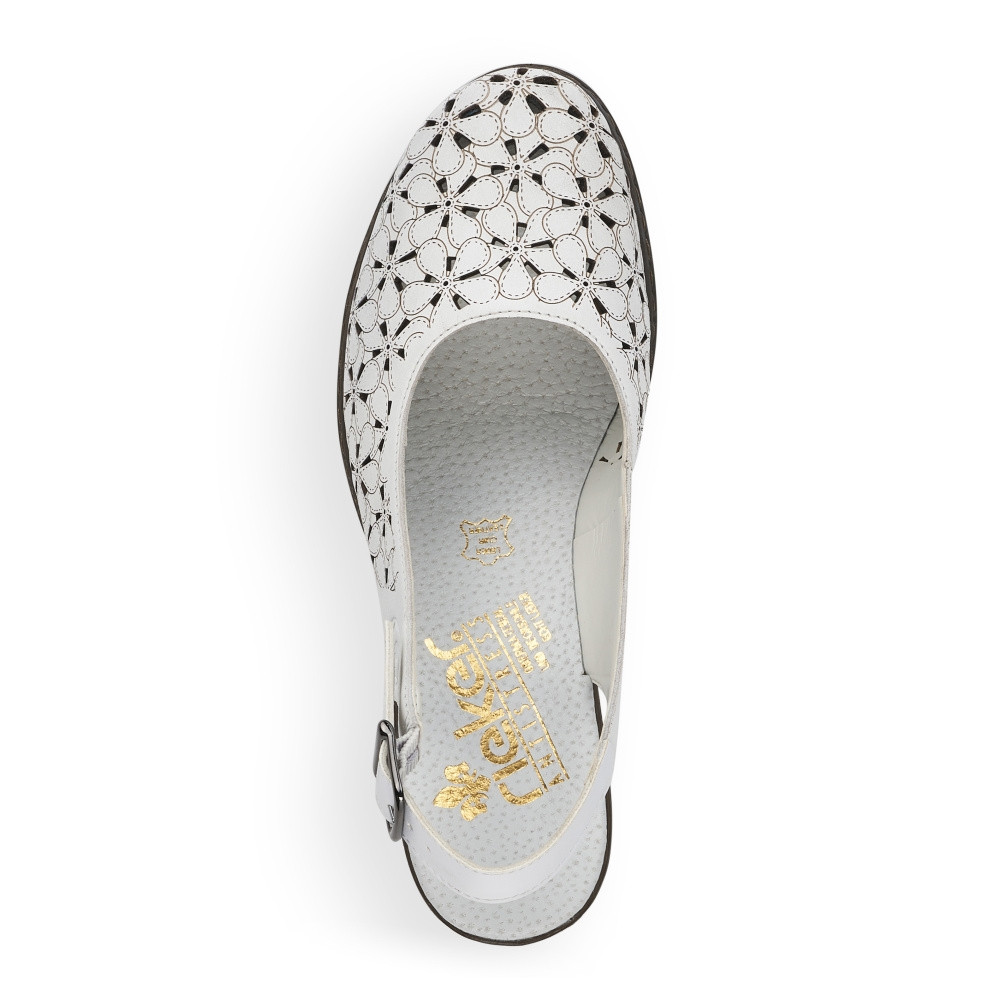 detail Dámské lodičky RIEKER 40981-80 bílá S5