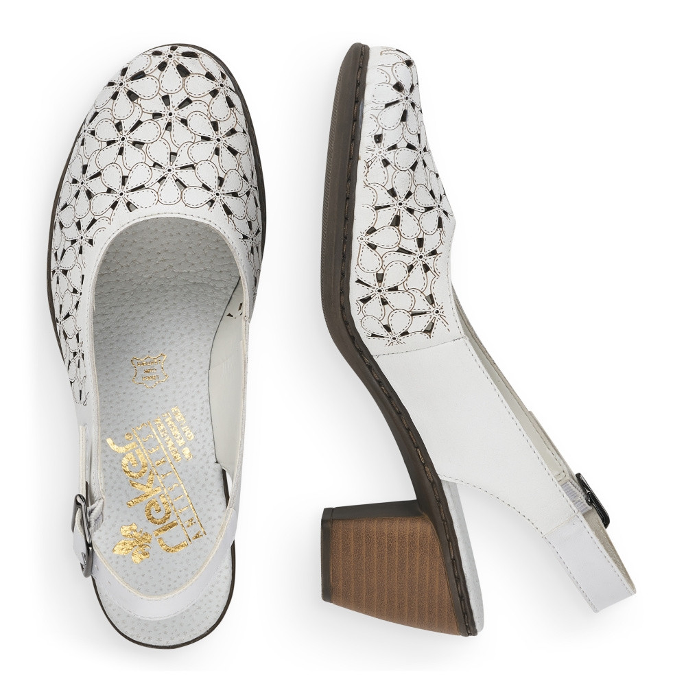 detail Dámské lodičky RIEKER 40981-80 bílá S5