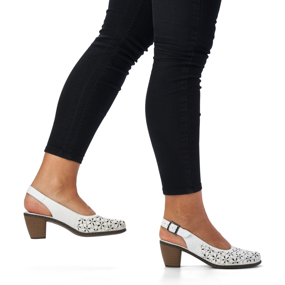 detail Dámské lodičky RIEKER 40981-80 bílá S5