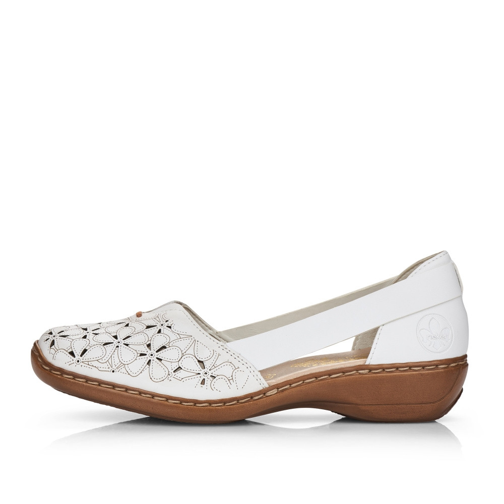 detail Dámské baleríny RIEKER 41356-80 bílá S5
