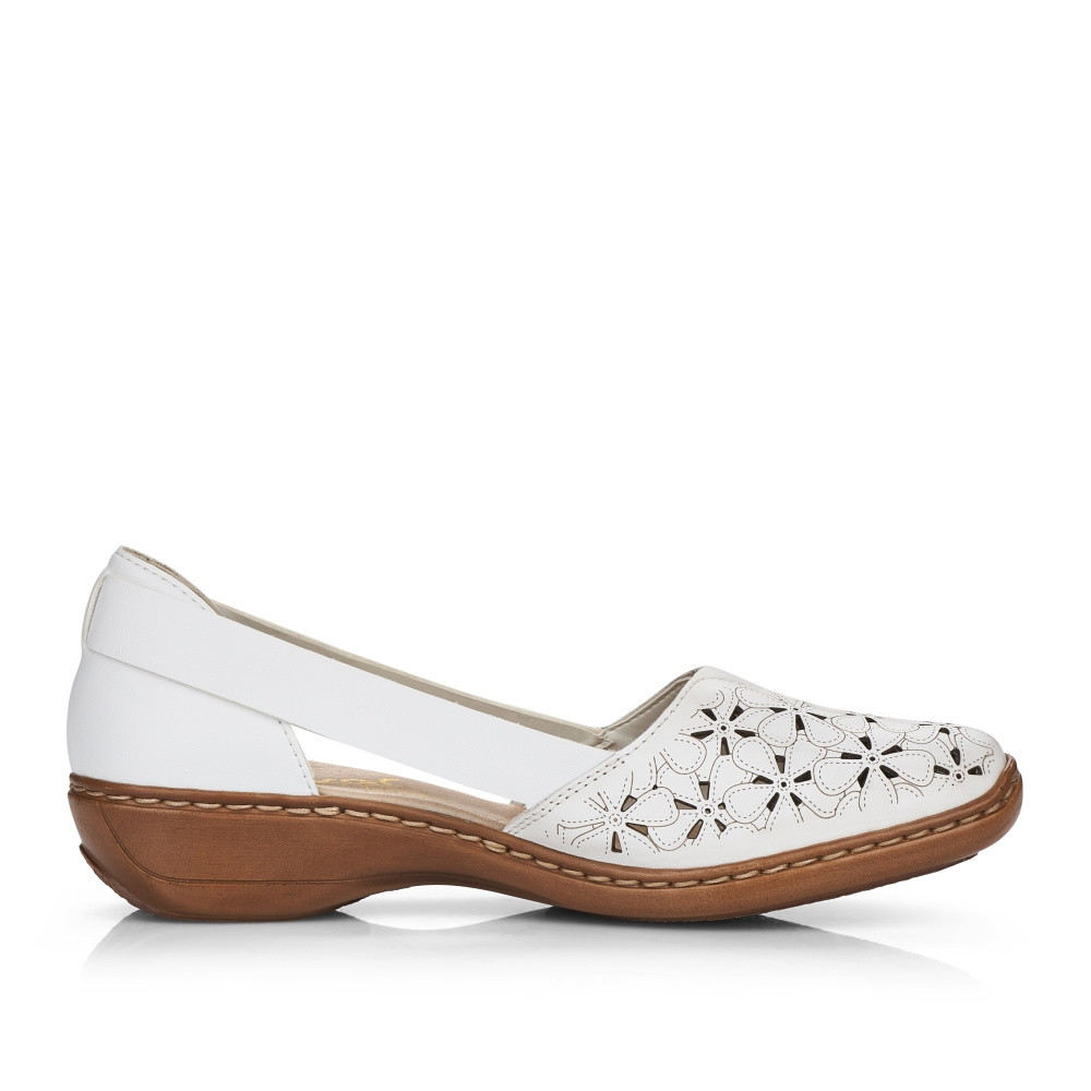 detail Dámské baleríny RIEKER 41356-80 bílá S5