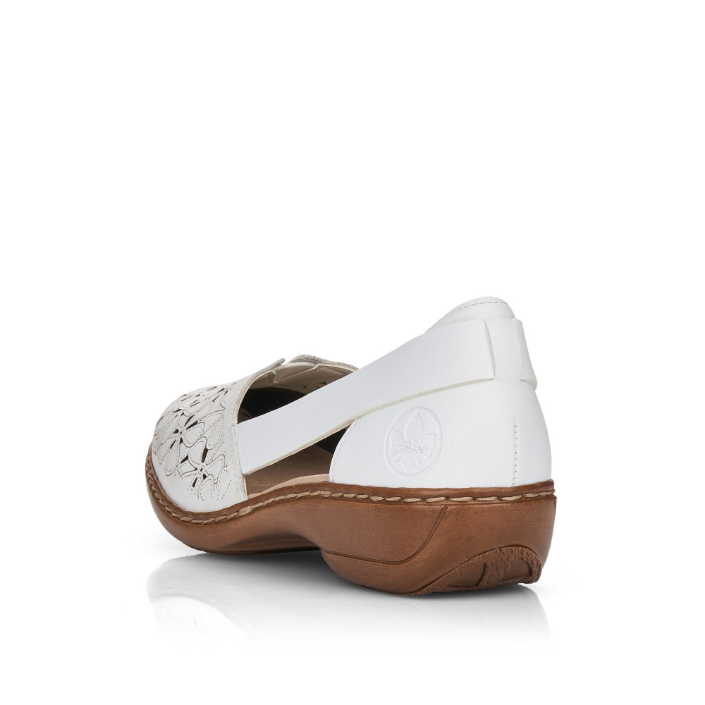 detail Dámské baleríny RIEKER 41356-80 bílá S5