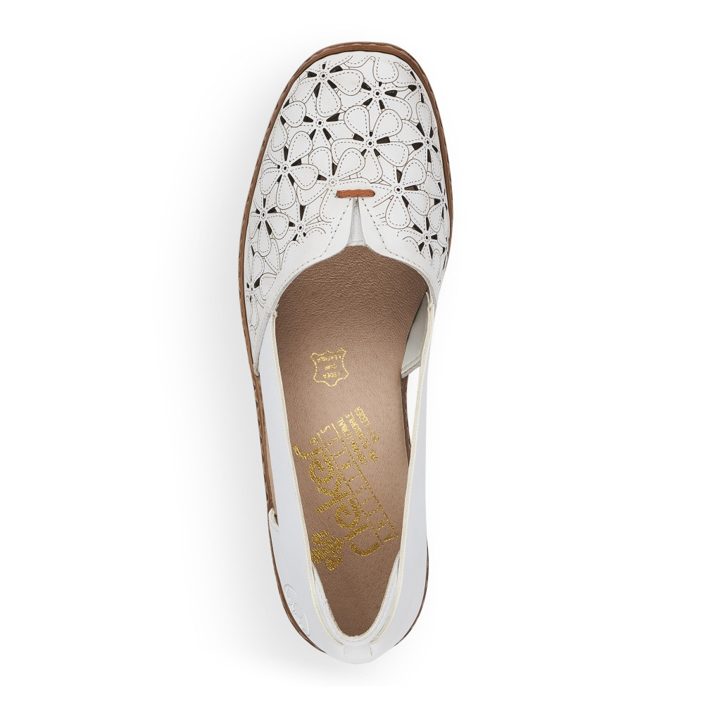 detail Dámské baleríny RIEKER 41356-80 bílá S5