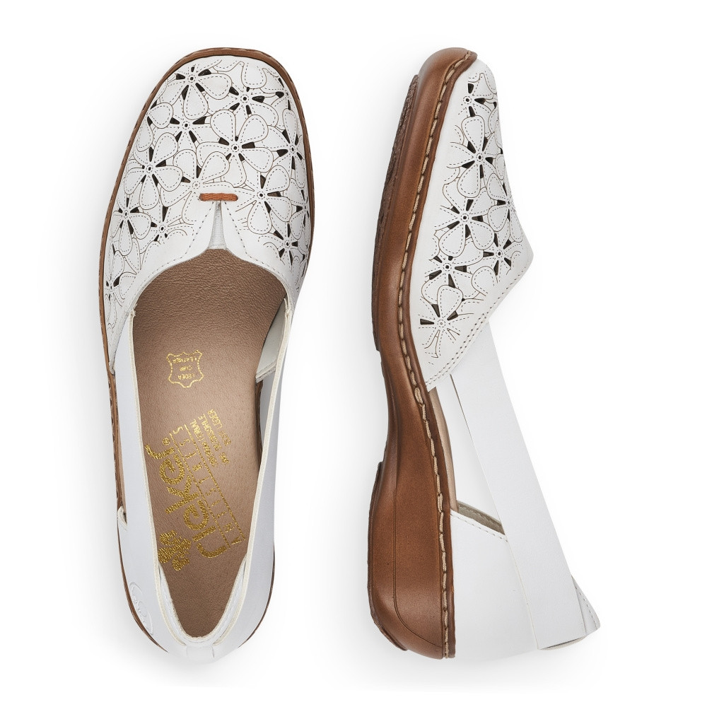 detail Dámské baleríny RIEKER 41356-80 bílá S5