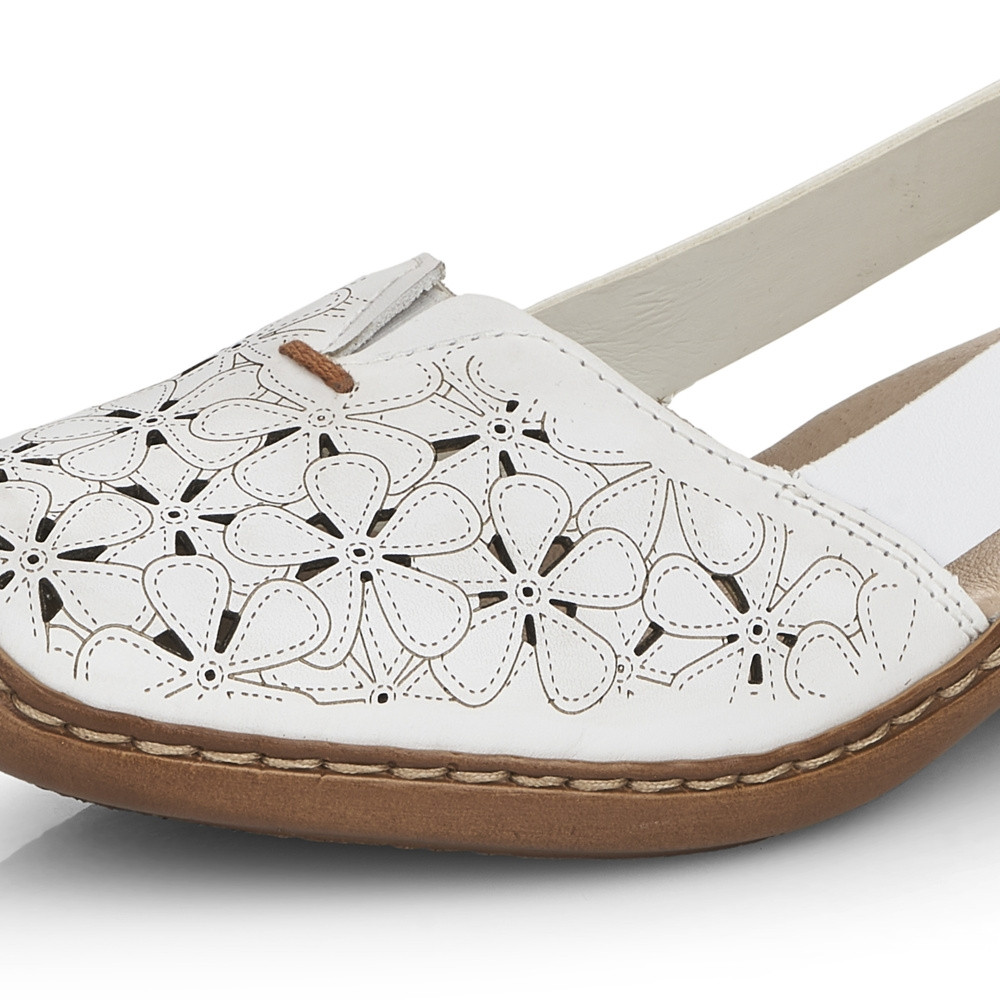 detail Dámské baleríny RIEKER 41356-80 bílá S5