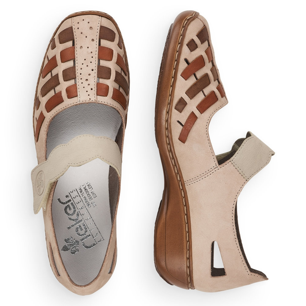 detail Dámské polobotky RIEKER 41369-61 béžová S2