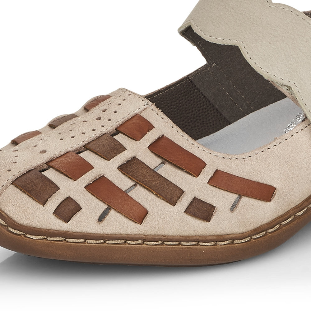 detail Dámské polobotky RIEKER 41369-61 béžová S2