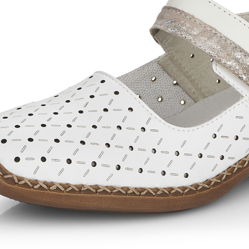 detail Dámské polobotky RIEKER 41389-80 bílá S4