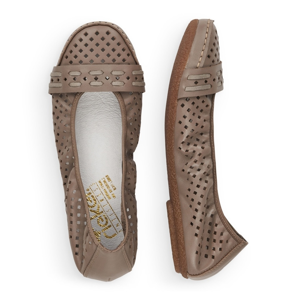 detail Dámské baleríny RIEKER RIE-10101877-S3 béžová