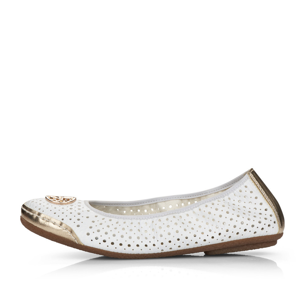 detail Dámské baleríny RIEKER 41459-80 bílá S5