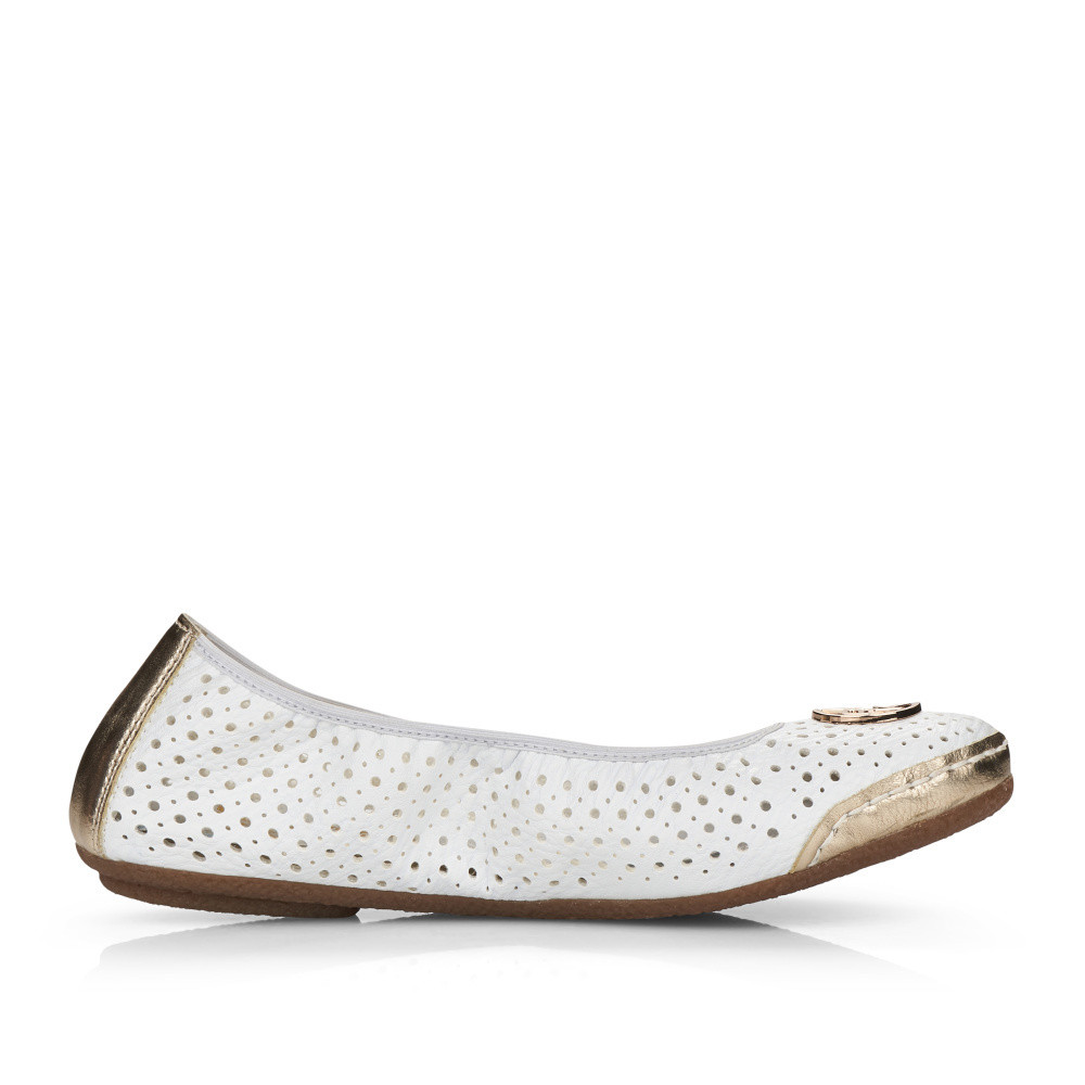 detail Dámské baleríny RIEKER 41459-80 bílá S5