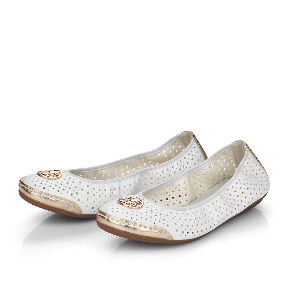 detail Dámské baleríny RIEKER 41459-80 bílá S5