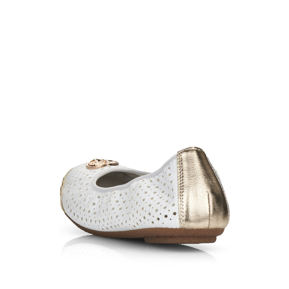 detail Dámské baleríny RIEKER 41459-80 bílá S5