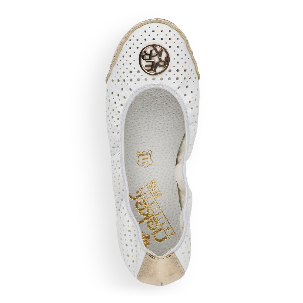 detail Dámské baleríny RIEKER 41459-80 bílá S5