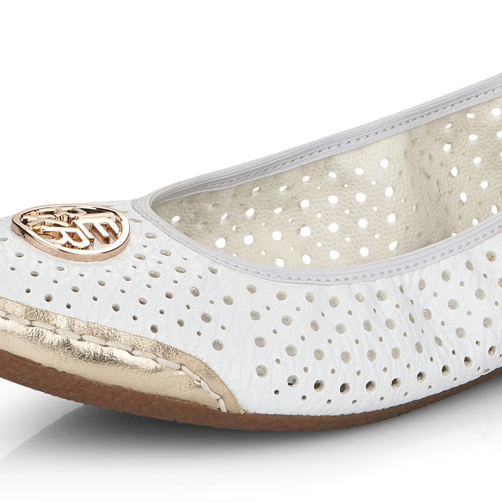 detail Dámské baleríny RIEKER 41459-80 bílá S5