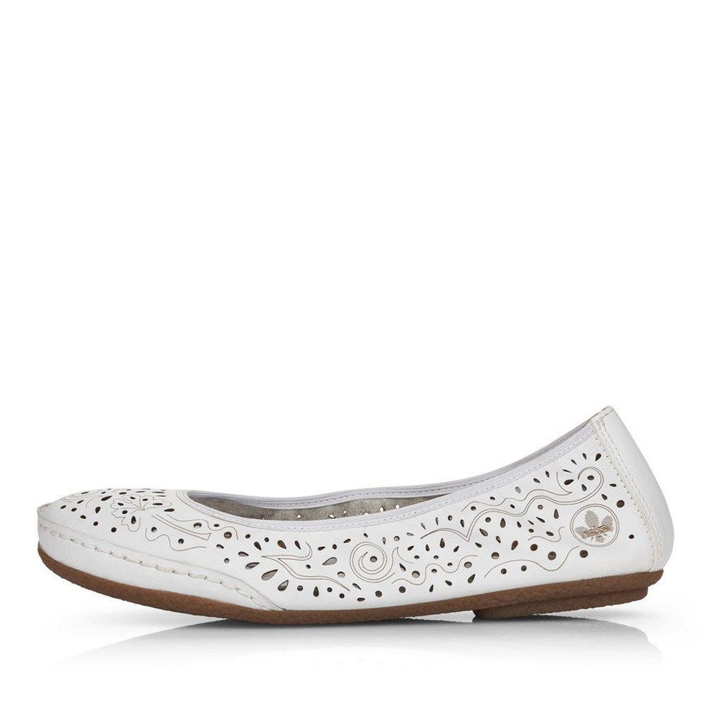 detail Dámské baleríny RIEKER 41460-80 bílá S5