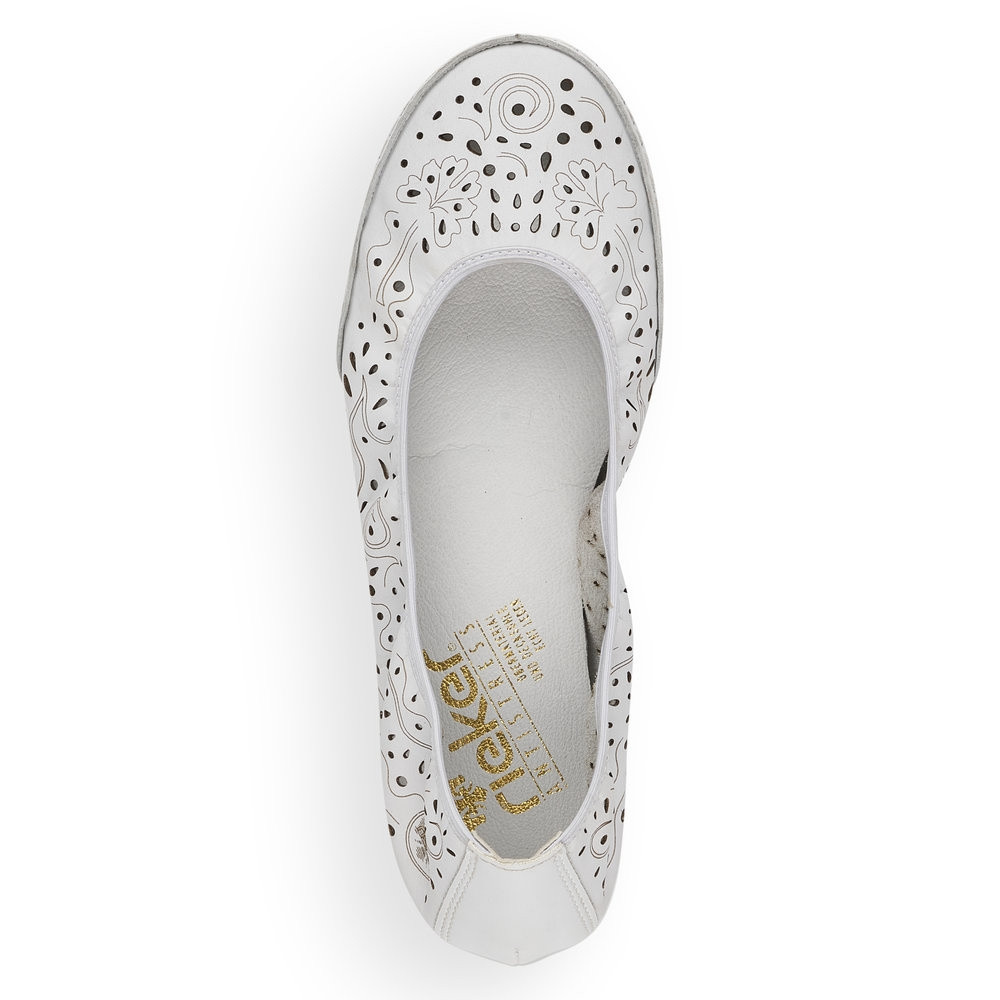 detail Dámské baleríny RIEKER 41460-80 bílá S5