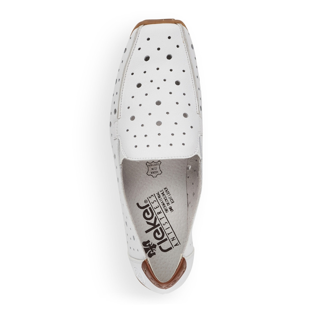 detail Dámské mokasíny RIEKER 43560-80 bílá S2