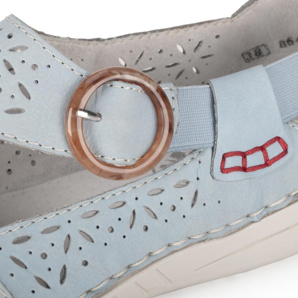 detail Dámské polobotky RIEKER 52569-10 modrá S3