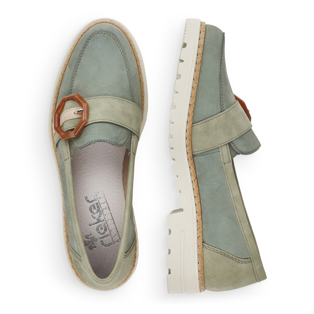 detail Dámské mokasíny RIEKER RIE-10101958-S3 zelená