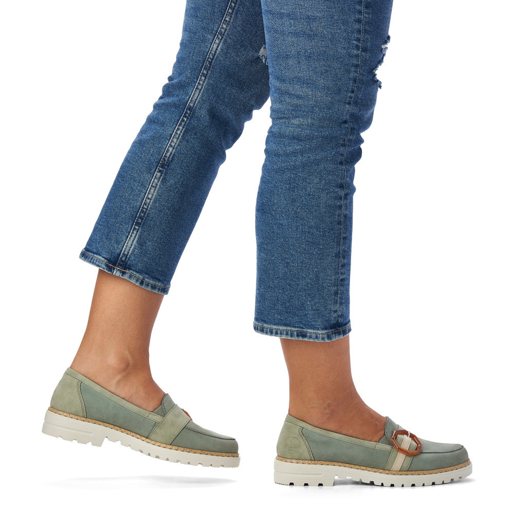 detail Dámské mokasíny RIEKER RIE-10101958-S3 zelená