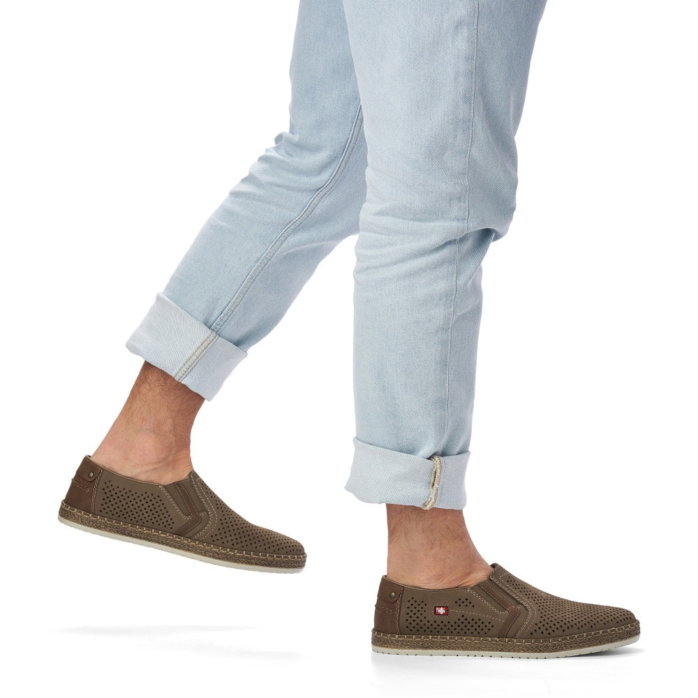 detail Pánské mokasíny RIEKER B5297-64 béžová S5